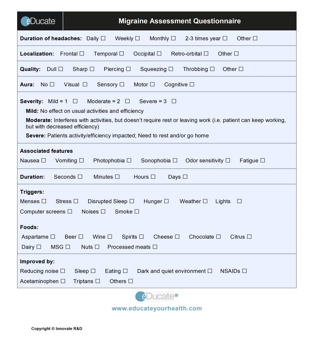 Migraine Headache QR eDucate Health